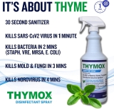 Thymox Botanical Disinfectant Spray (12/1 qt) is a Pet-Friendly, Kid-Safe, Hospital-Grade, Thyme-Based, No-Rinse Sanitizer Cleaner